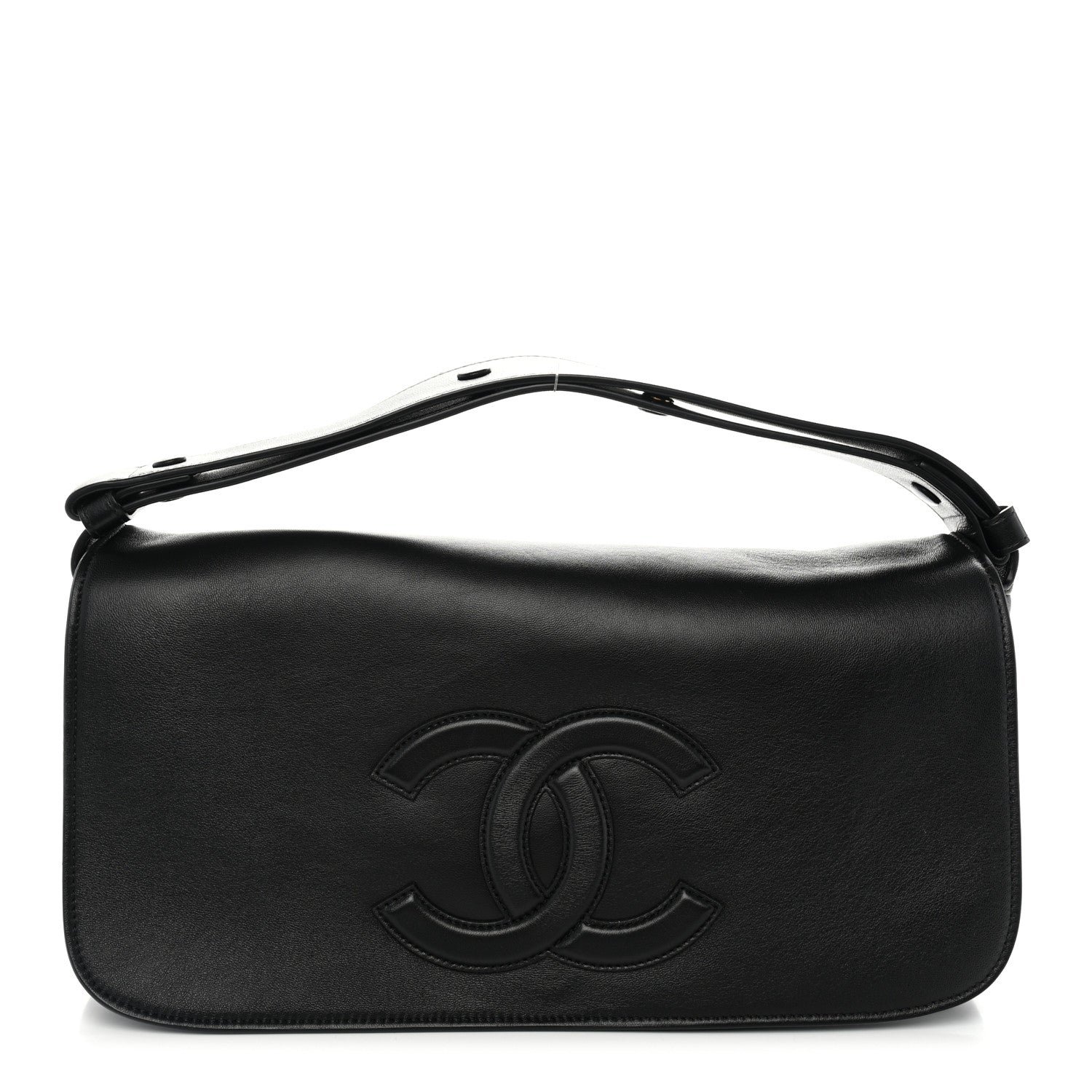 Chanel Lambskin CC Maxi Messenger Bag Black