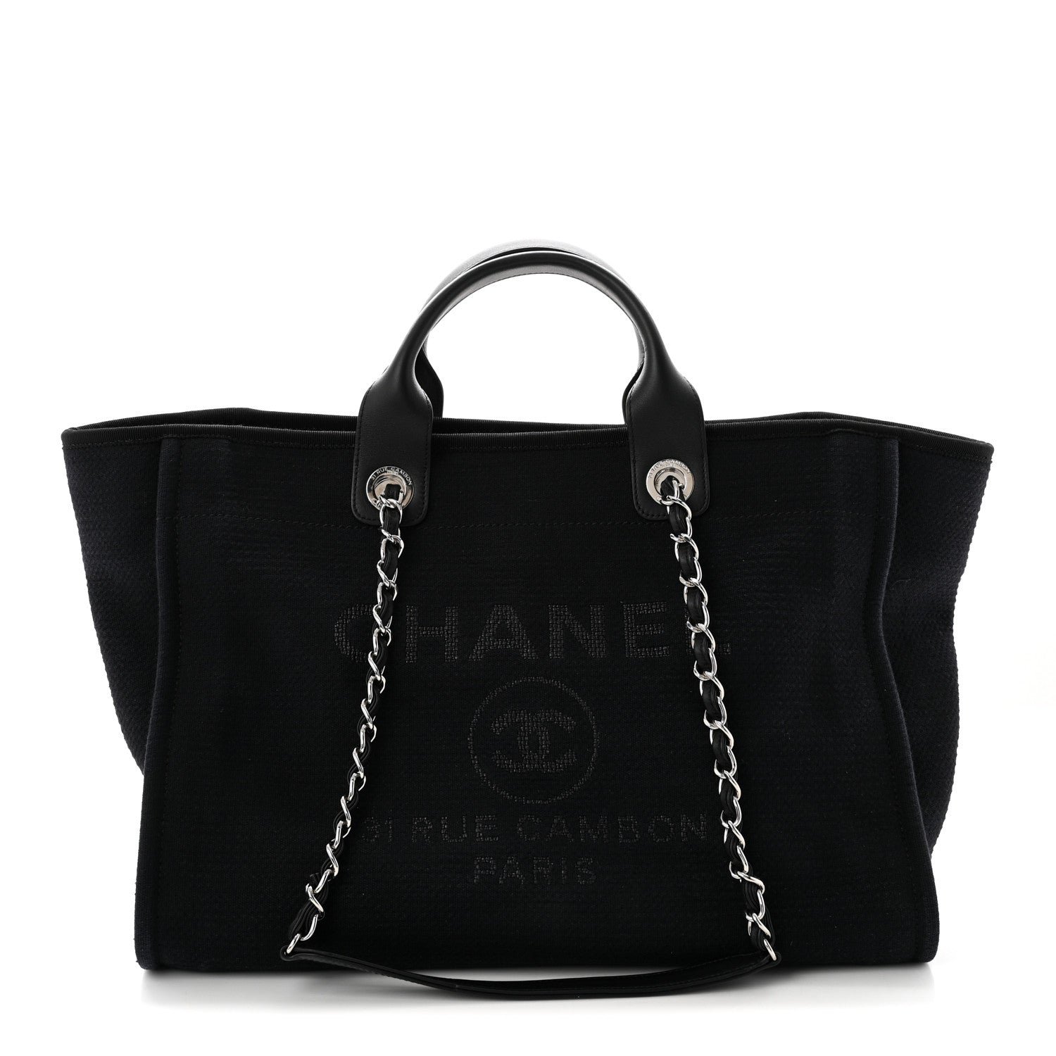 Chanel Mixed Fibers Medium Deauville Tote Black