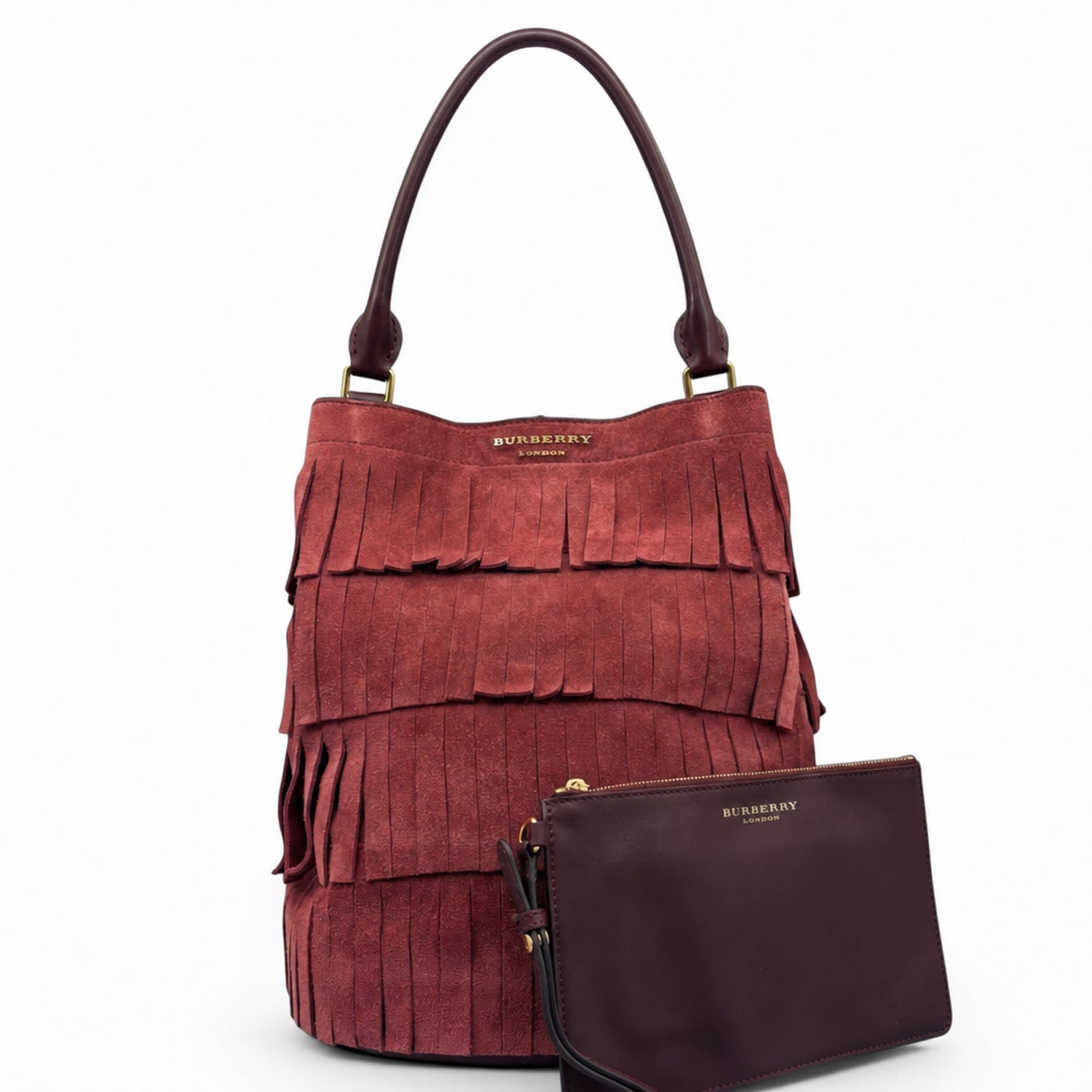Burberry Suede Bucket Bag Medium