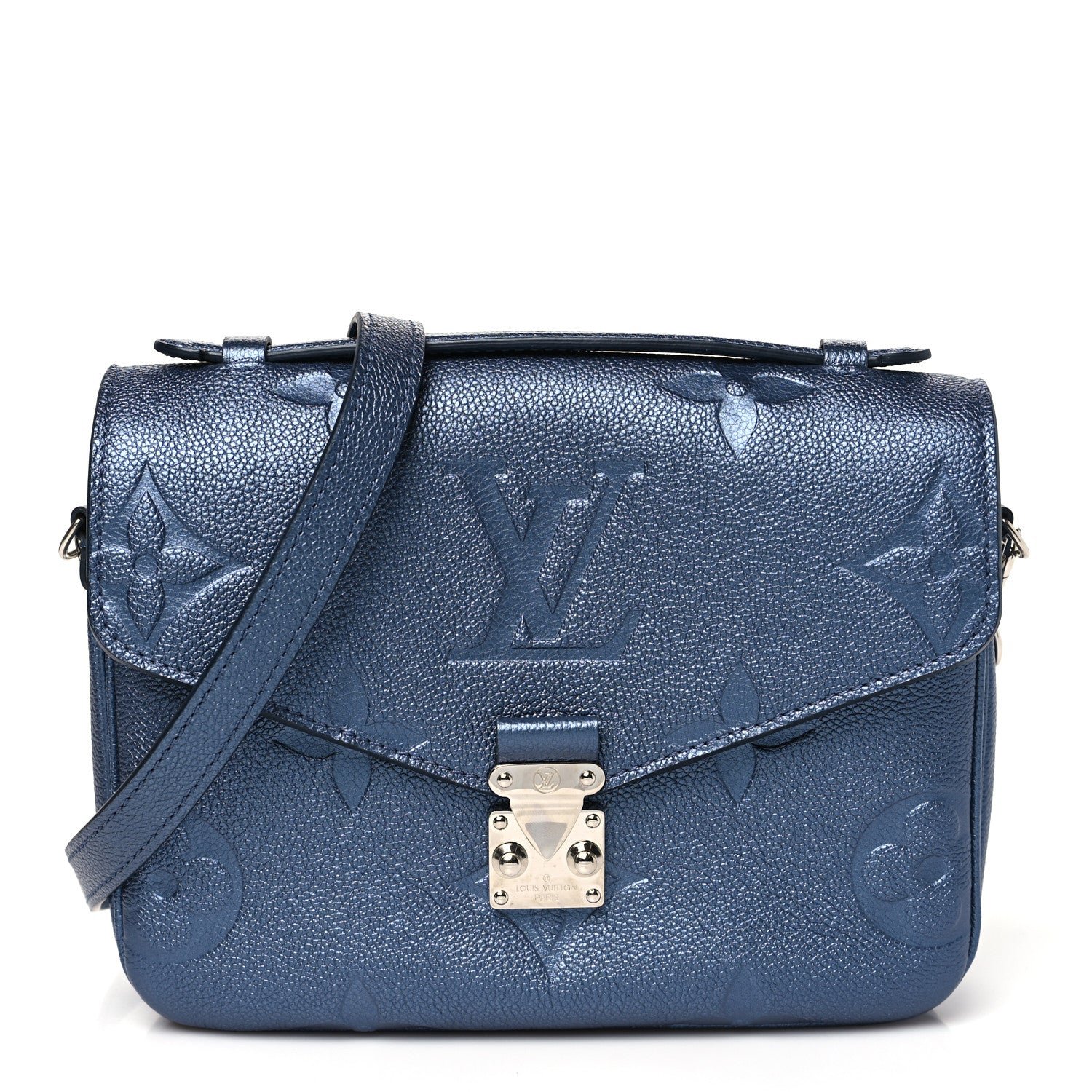 Louis Vuitton Metallic Empreinte Monogram Giant Pochette Metis Navy Nacre