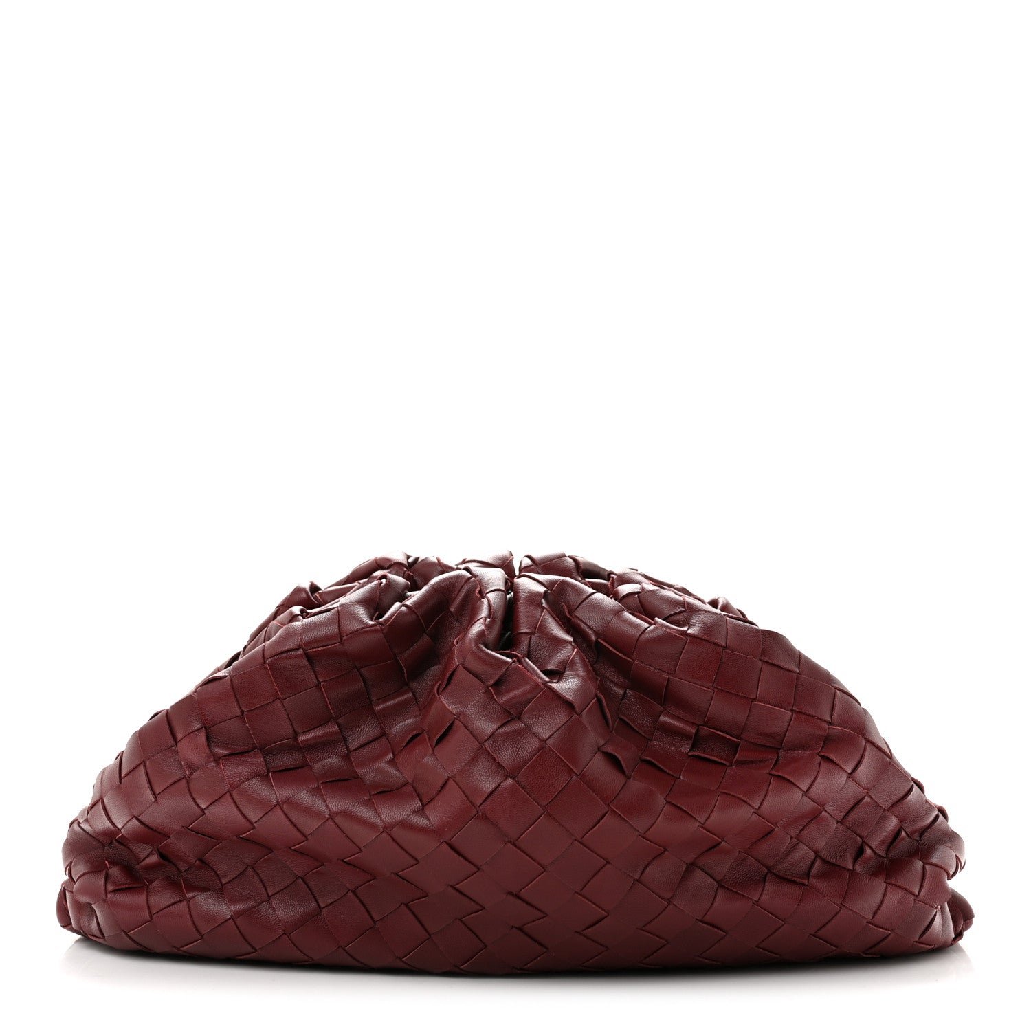 Bottega Veneta Nappa Maxi Intrecciato The Pouch Oversized Clutch Bordeaux
