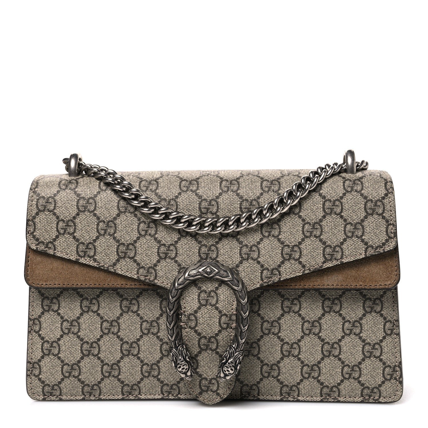 Gucci GG Supreme Monogram Small Dionysus Shoulder Bag Taupe