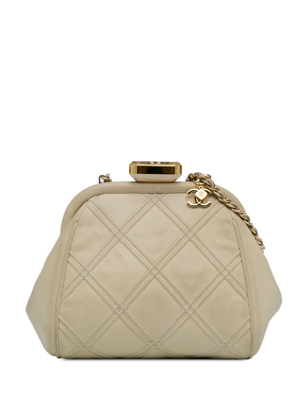 2014 Calfskin Kiss Lock Frame crossbody bag