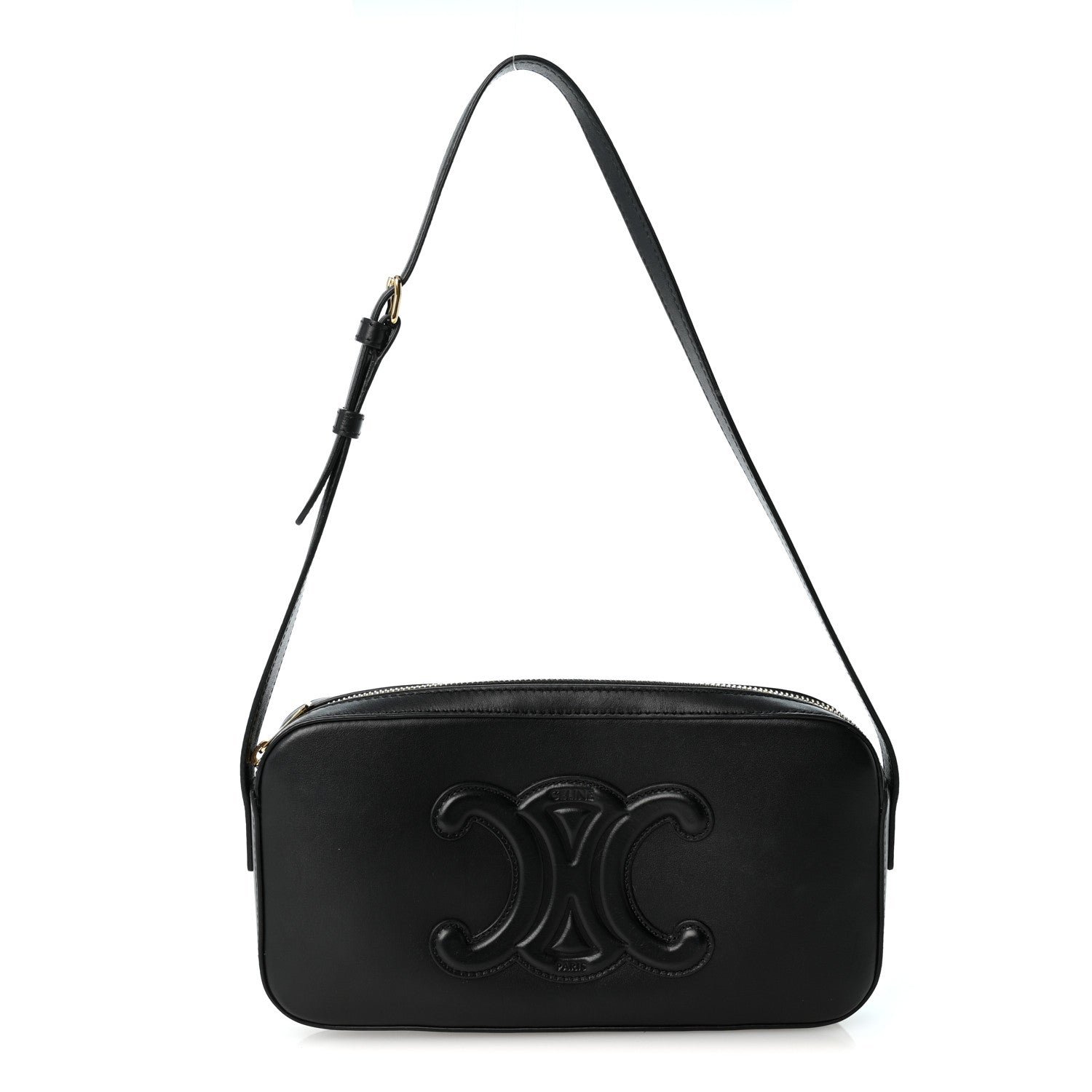 Celine Celine Smooth Calfskin Cuir Triomphe Camera Shoulder Bag Black
