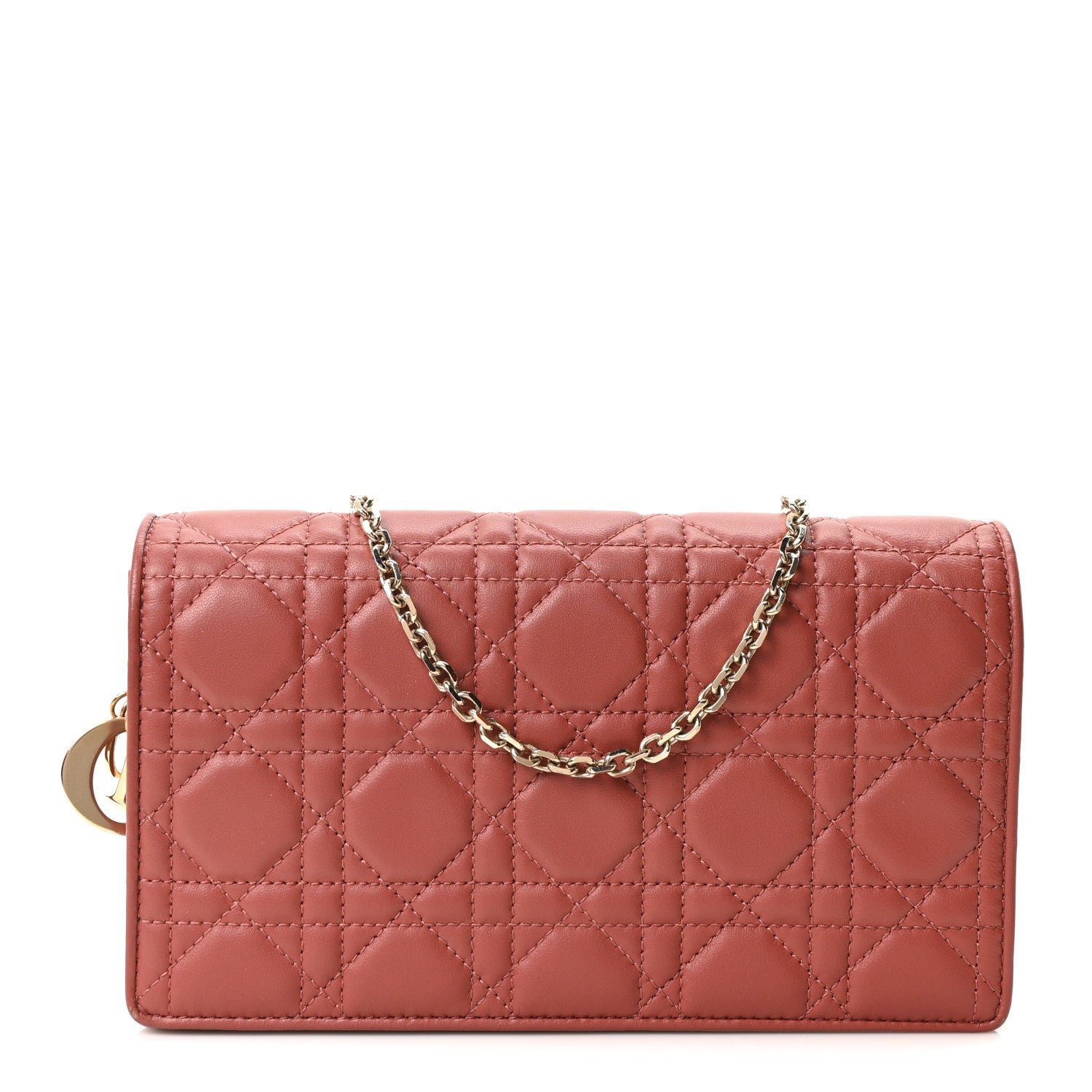 Christian Dior Lambskin Cannage Lady Dior Pouch Burgundy
