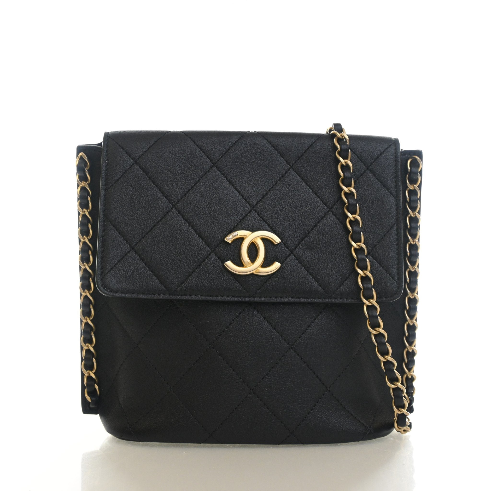 Chanel Small Lambskin Chain Hobo Bag