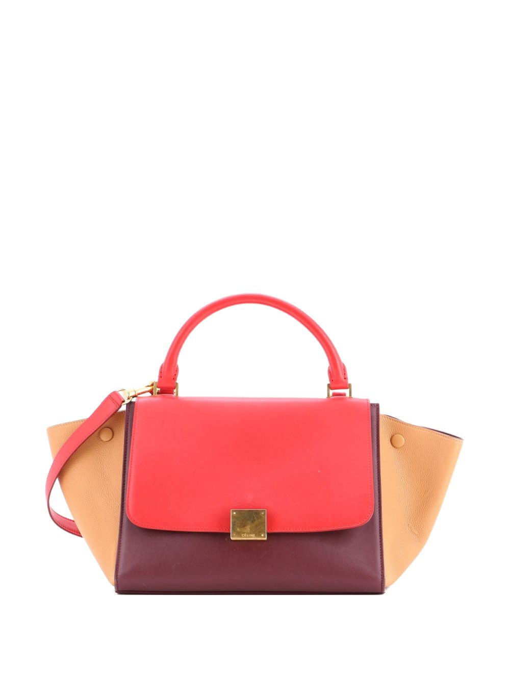 Bicolor Trapeze Bag Leather Small satchel