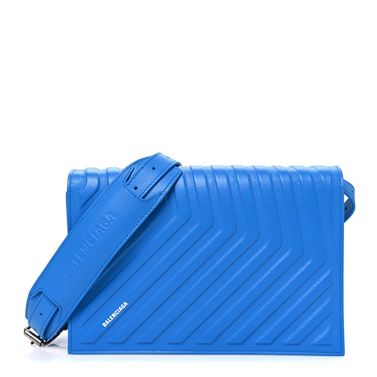 Balenciaga Balenciaga Grained Calfskin Embossed Car Flap Bag Petroleum Blue