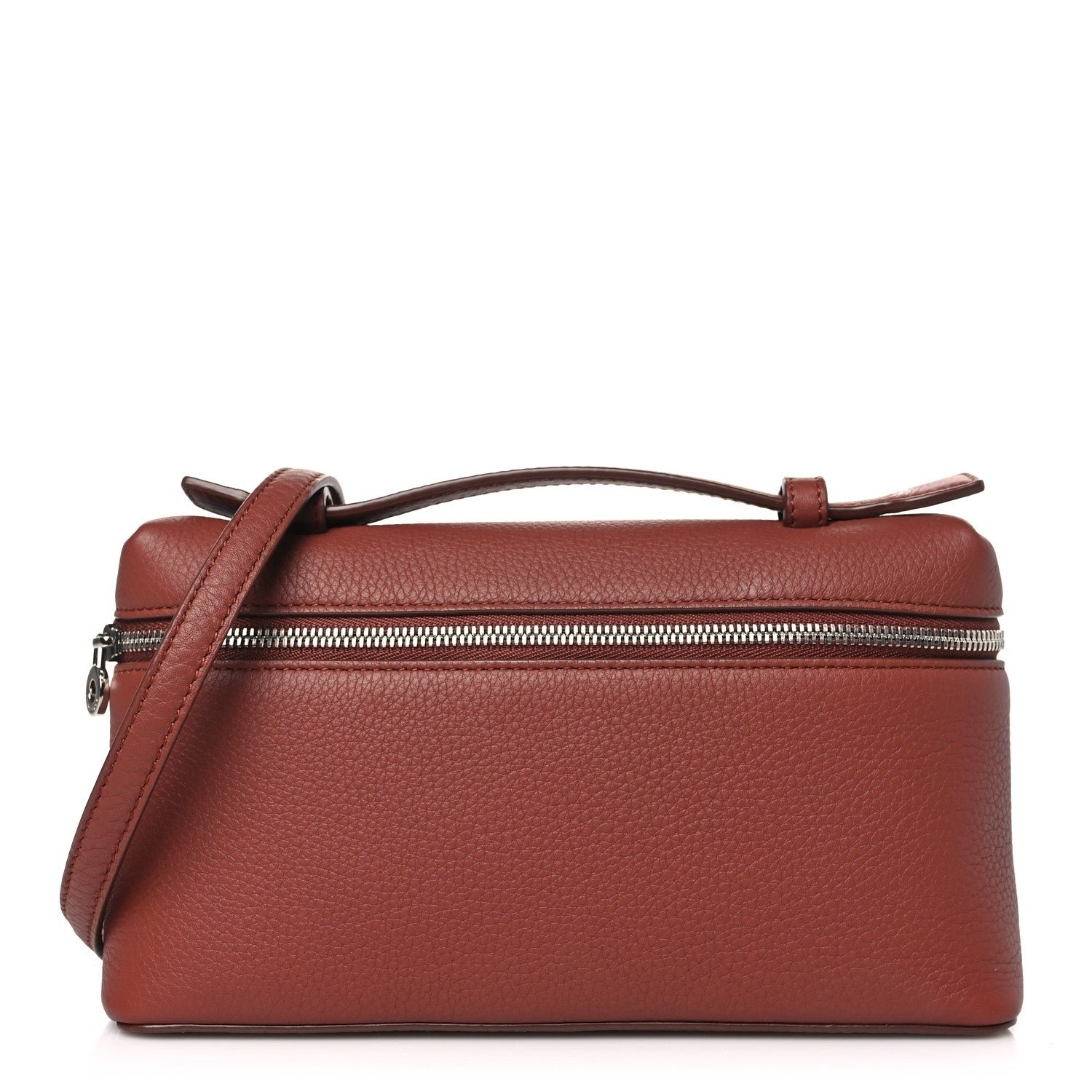 Loro Piana Grained Calfskin L19 Extra Pocket Pouch Kummel