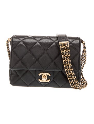 Quilted Triple Chain Shoulder Bag