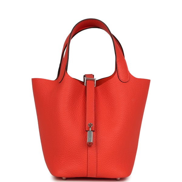 Hermes Hermes Picotin Lock 18 Orange Field Clemence Palladium Hardware