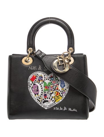 Leather Niki de Saint Phalle Lady Dior bag Medium