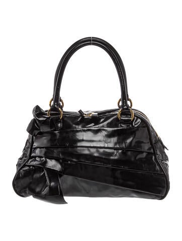 Patent Leather Top Handle Bag