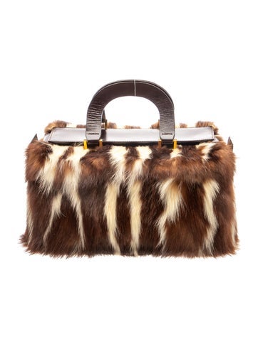 Fendi Fur Vintage Striped Skunk Fur Baguette