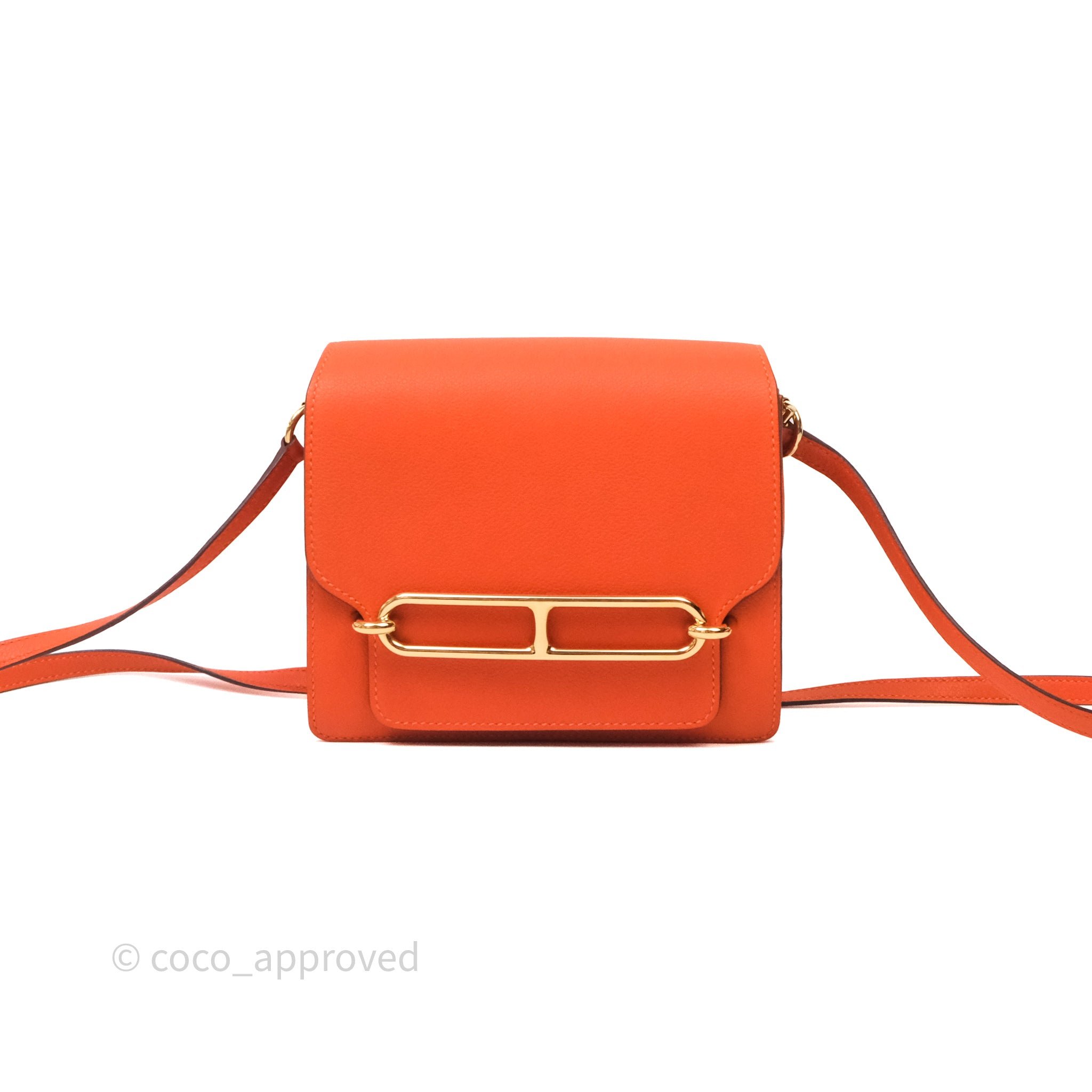 Hermès Roulis Mini 18 8V Orange Poppy Evercolor Gold Hardware