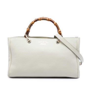 Medium Calfskin Bamboo Shopper Satchel