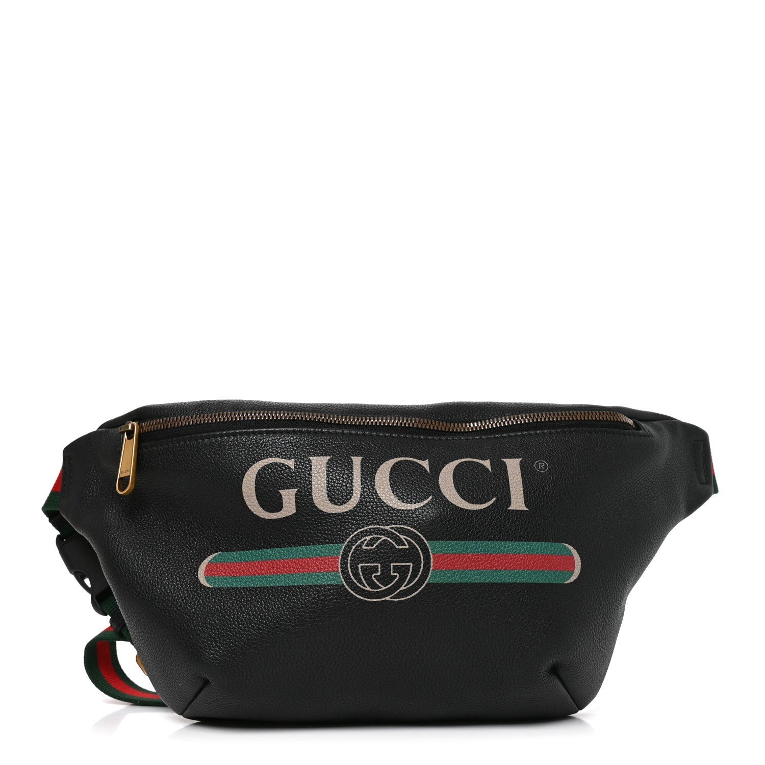 Grained Calfskin Logo Belt Bag Black