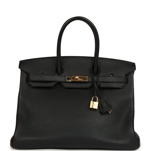 Hermes Pre-owned Hermes Birkin 35 Black Togo Gold Hardware