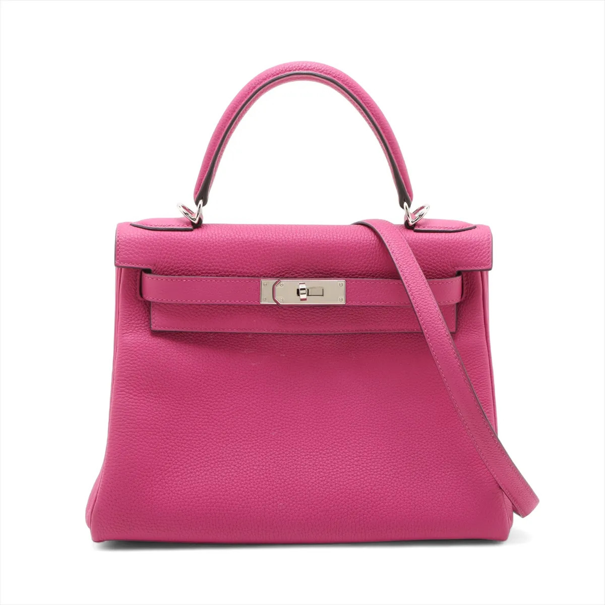 Hermès Kelly 28 Le Tournay Togo Rose Purple Silver Metal Fittings