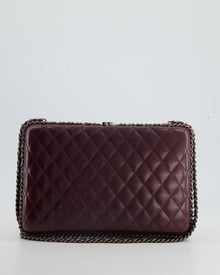 Chanel Chanel Burgundy Clutch On Chain Bag with Chain Details and Gunmetal Hardware