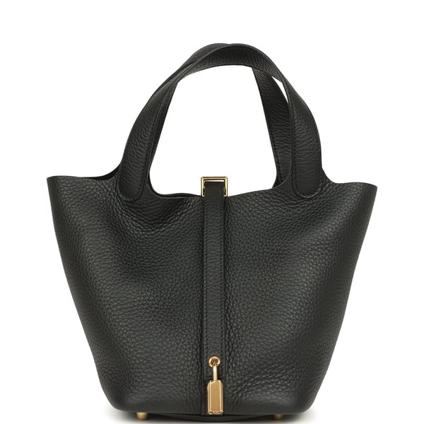 Hermes Hermes Picotin Lock 18 Black Clemence Gold Hardware