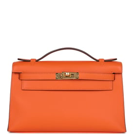 Hermes Hermes Special Order (HSS) Kelly Pochette Orange Verso Swift Gold Hardware