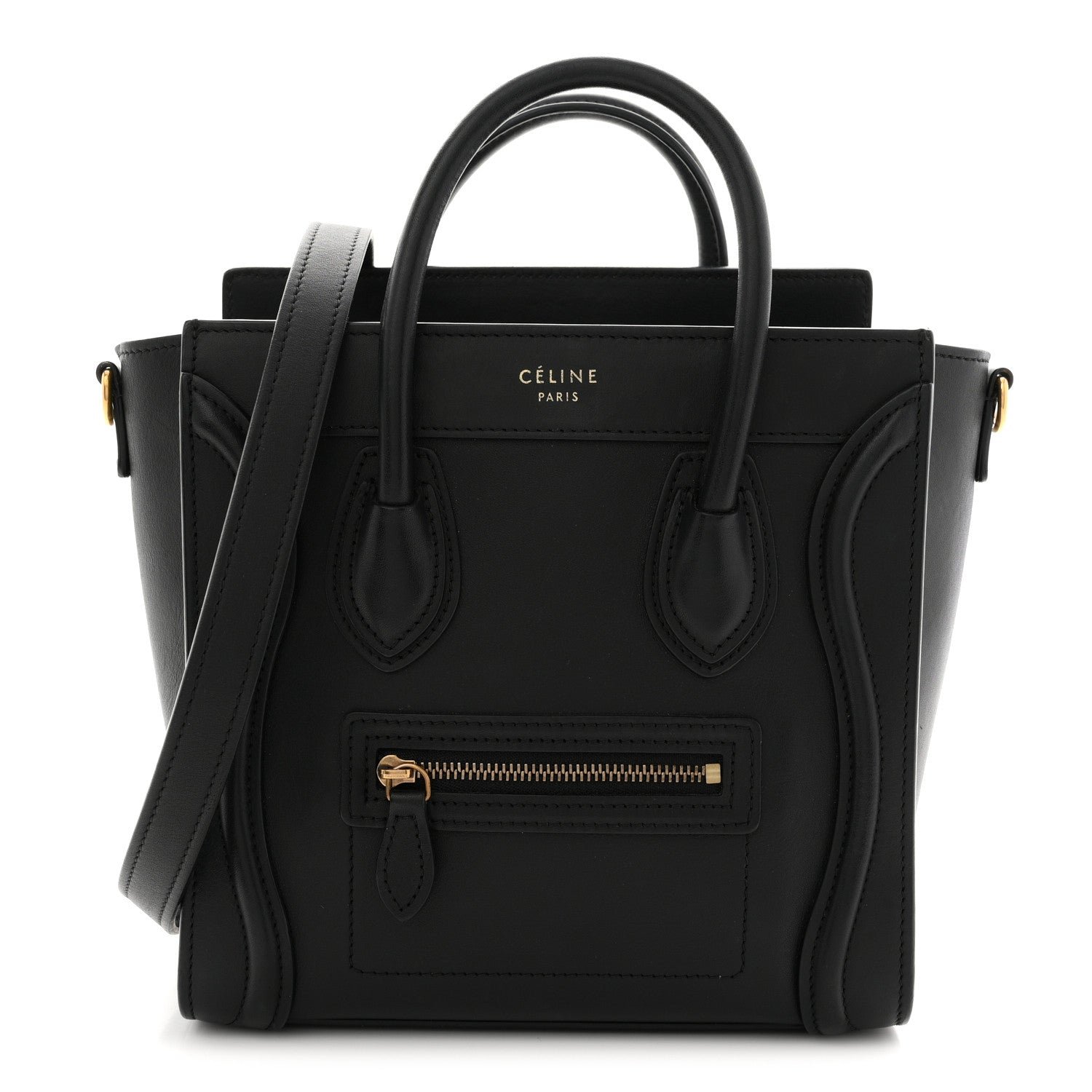 Celine Smooth Calfskin Nano Luggage Black