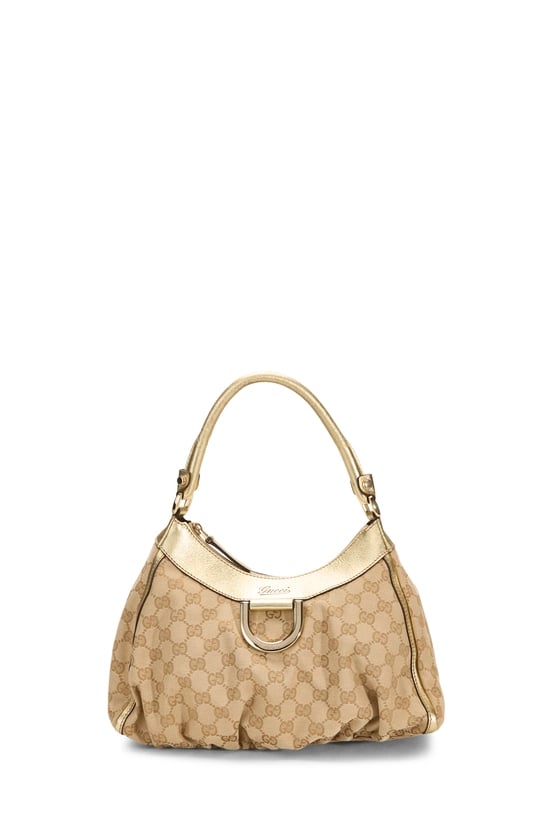 Gold Original GG Canvas D-Ring Abbey Tote Small