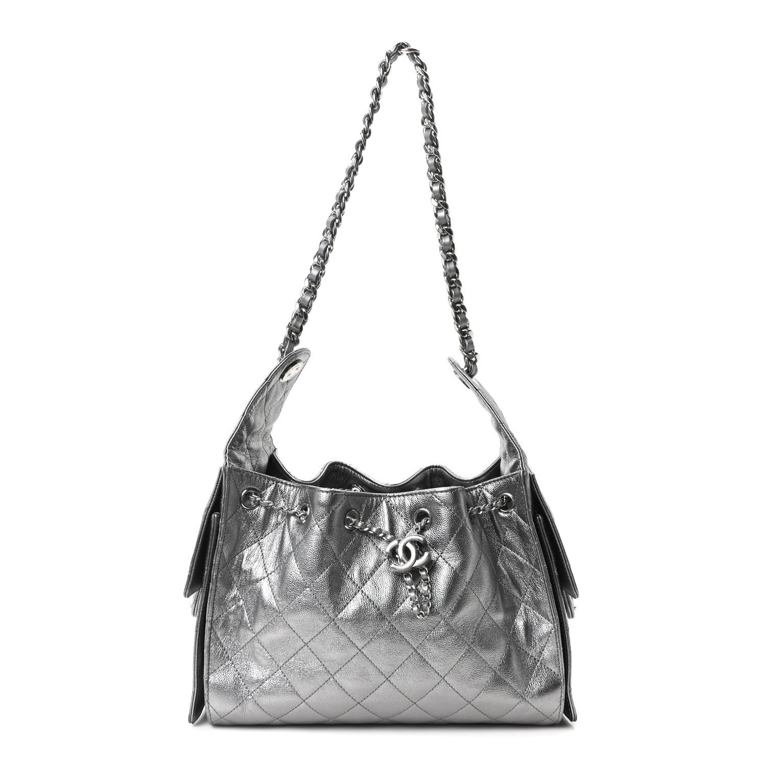 Chanel Metallic Caviar Quilted Small Chanel 25 Handbag Anthracite