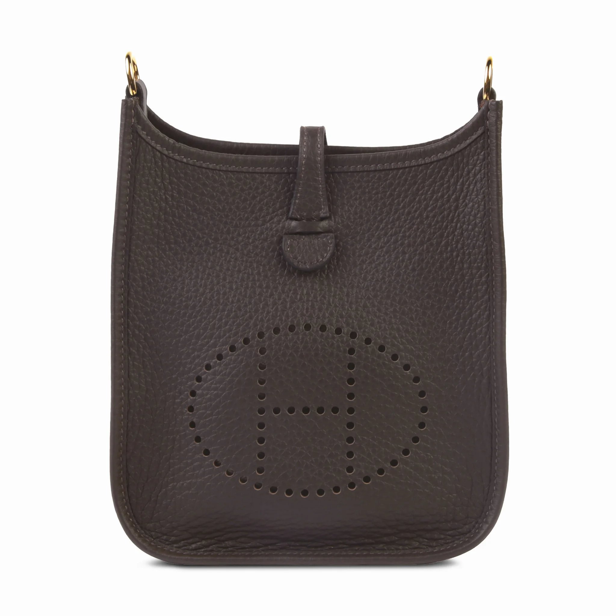Brand New ( Rank N ) HERMÈS Mini Evelyne 16 Amazone 112cm Ebene (46) Clemence Gold hardware K (2025)