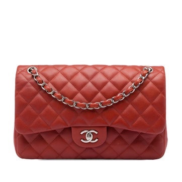 Calf Leather Jumbo Classic Caviar Double Flap