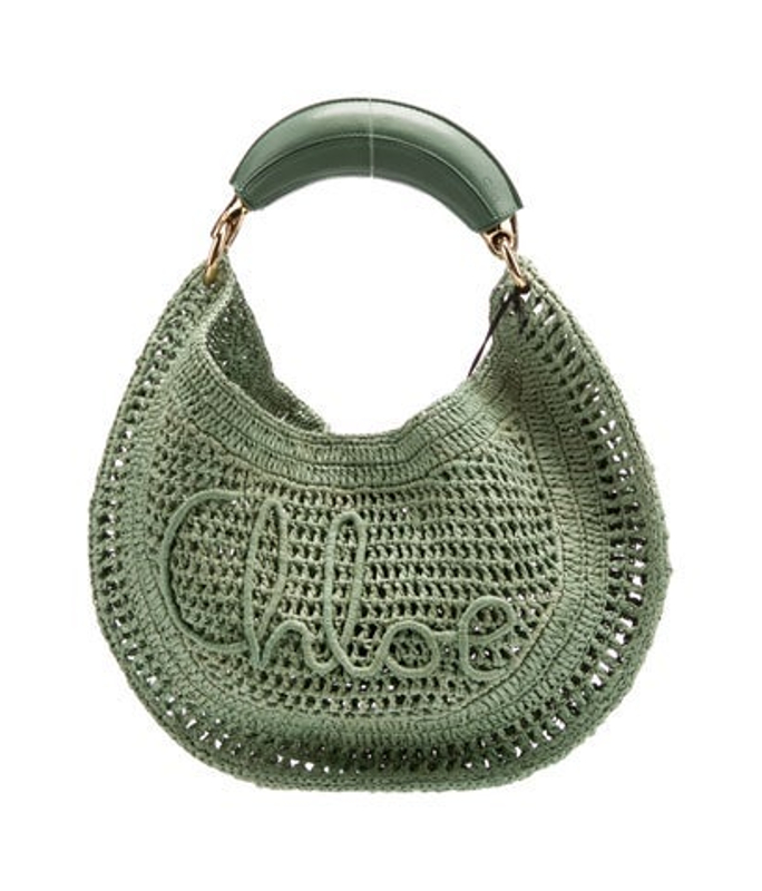 Chloe Raffia Summer Banana Hobo Bag Small W Tags
