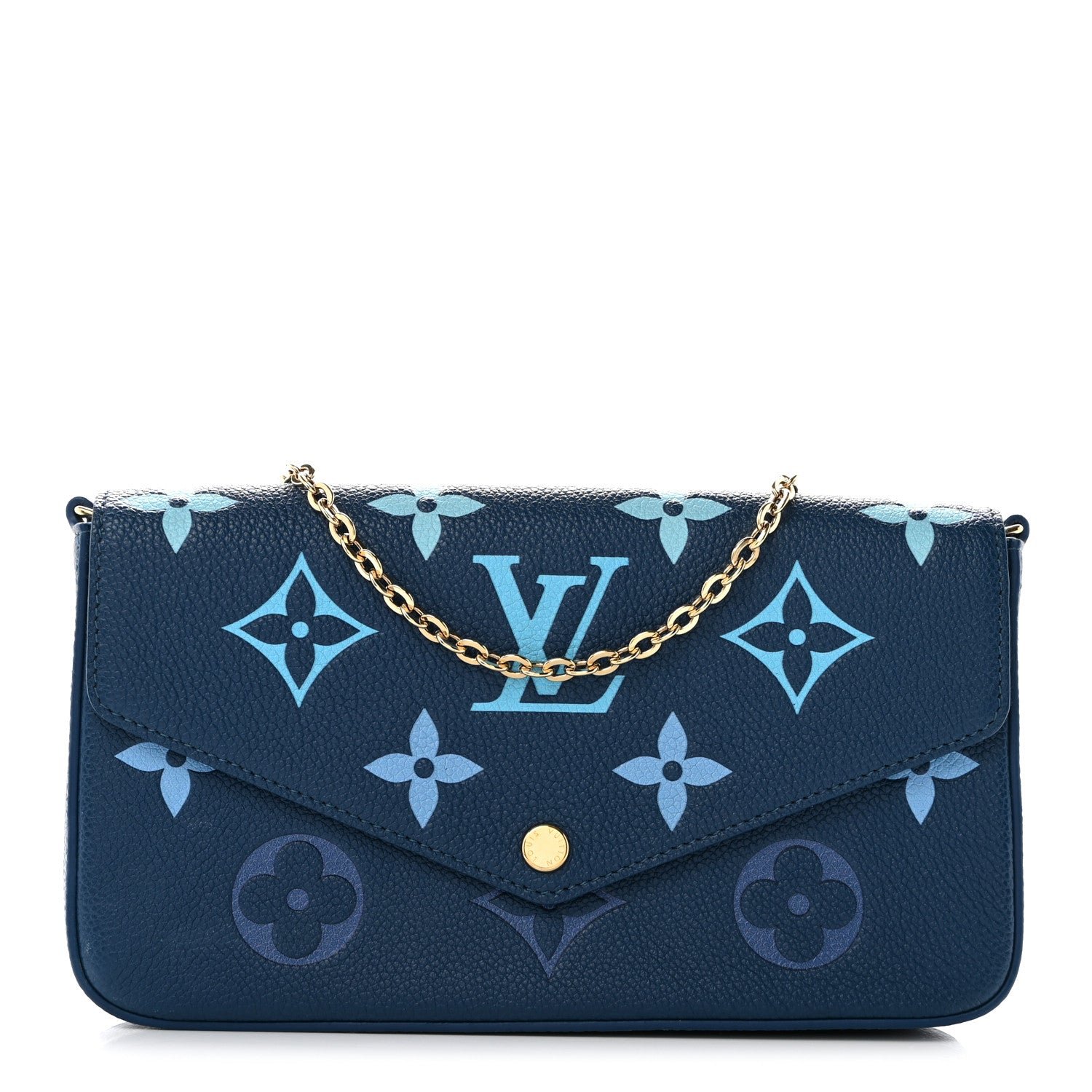 Louis Vuitton Empreinte Monogram Giant Felicie Pochette Chain Wallet Gradient Blue