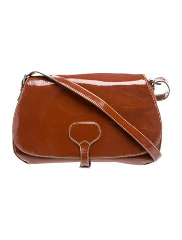 Enameled Metal Triangle Crossbody Bag