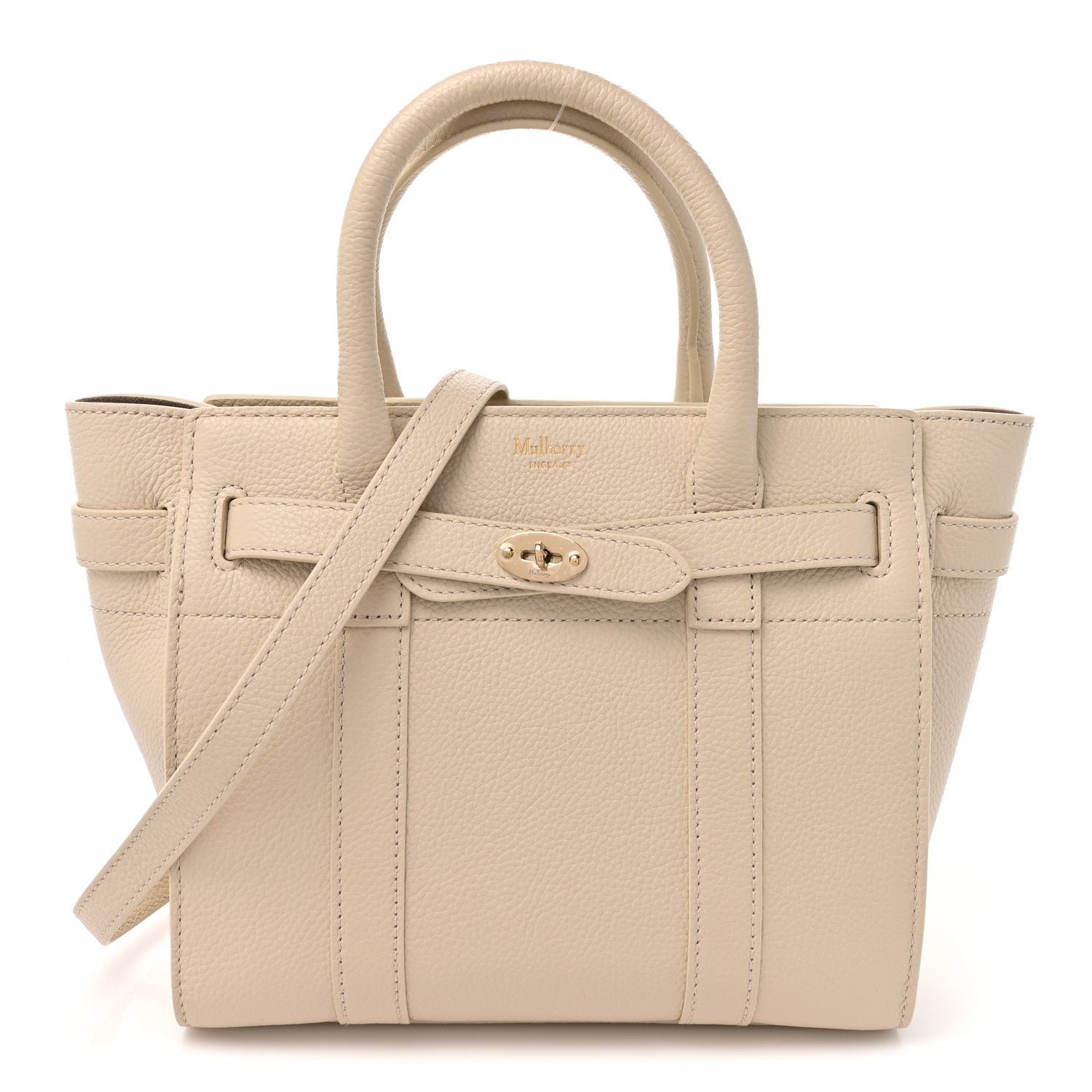 Mulberry Silky Calfskin Mini Zipped Bayswater Chalk