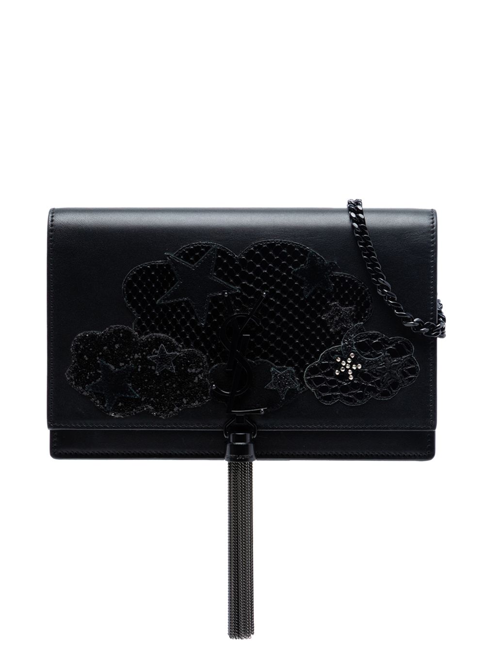 2016 Calfskin Cloud Star Applique Classic Monogram Kate Tassel Wallet on Chain crossbody bag