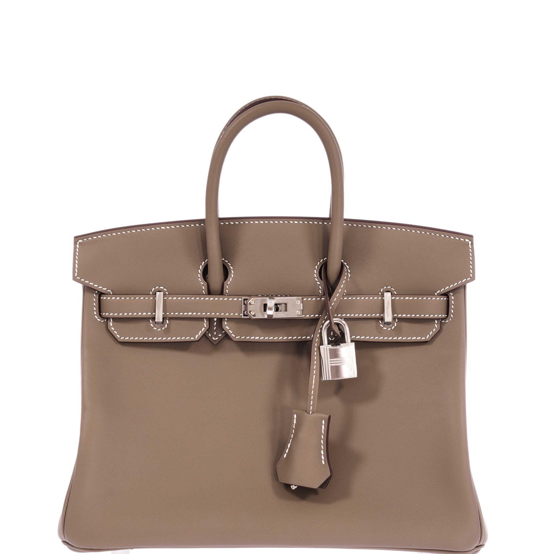 Hermes Hermès Birkin 25 Etoupe Swift Palladium Hardware