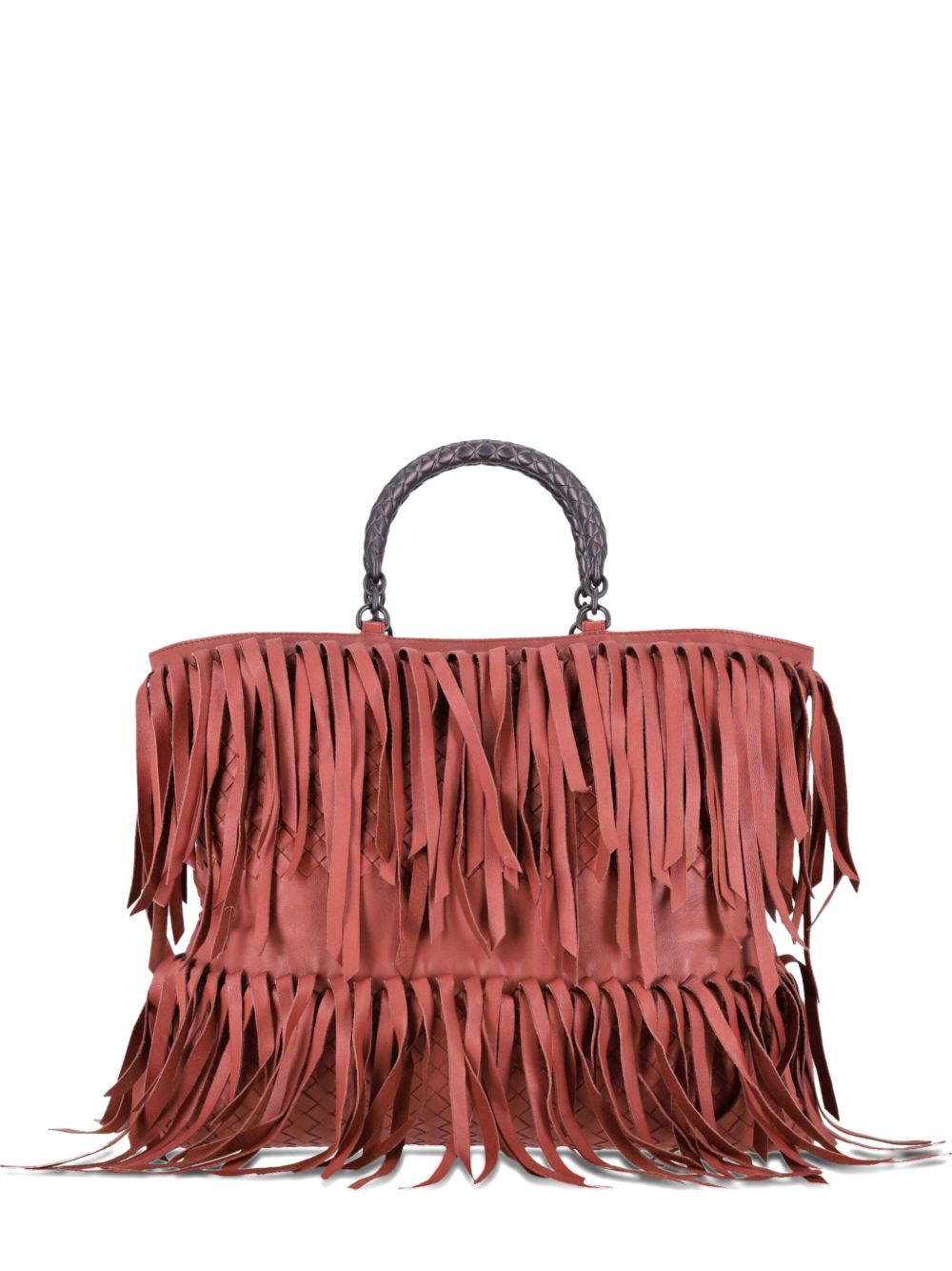 2024 pre-owned intrecciato-fringe tote bag