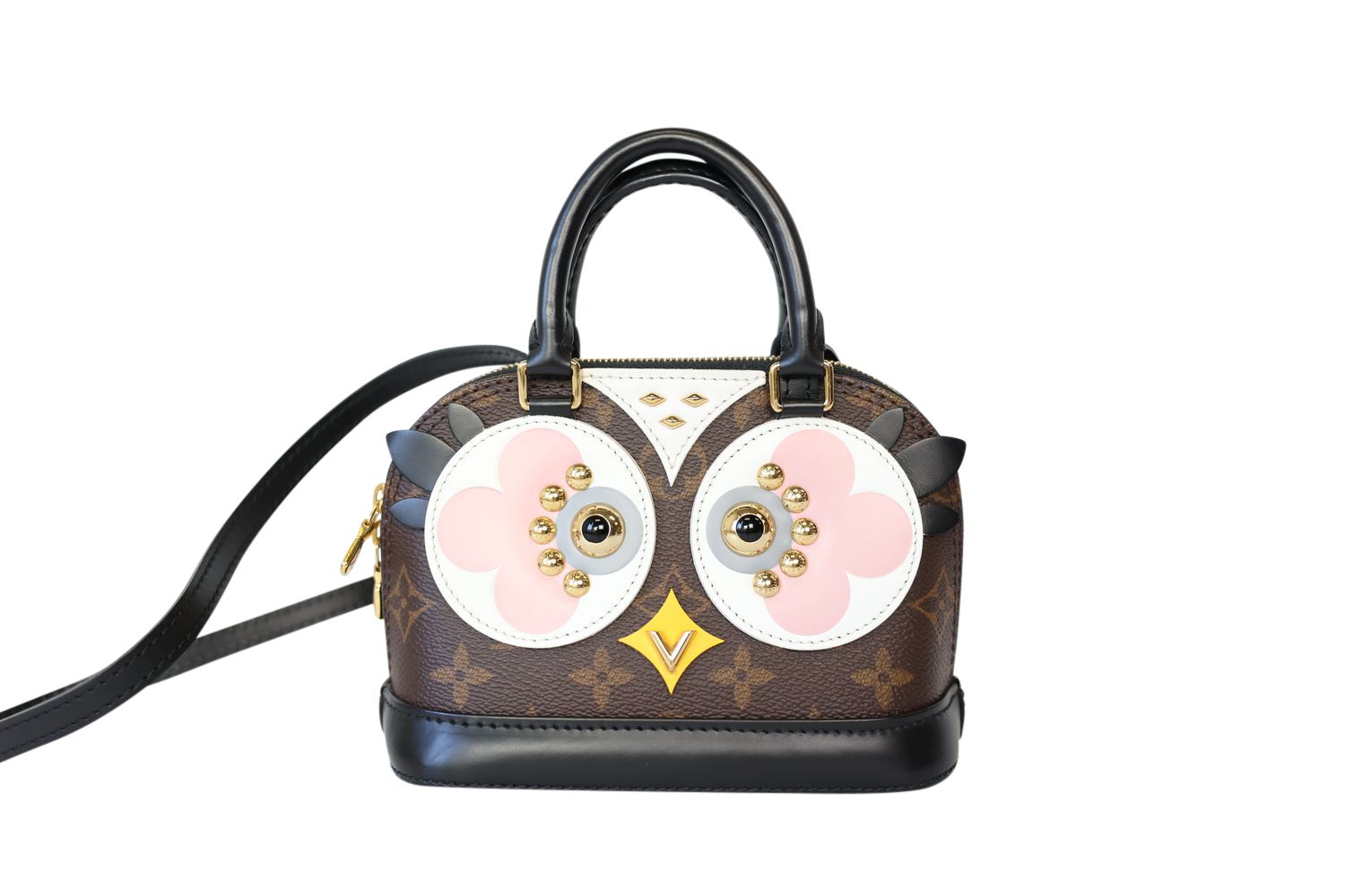 Louis Vuitton Louis Vuitton Alma Limited Edition Lovely Birds Owl Mini, Monogram Canvas With Gold Hardware Preowned In Dustbag WA001