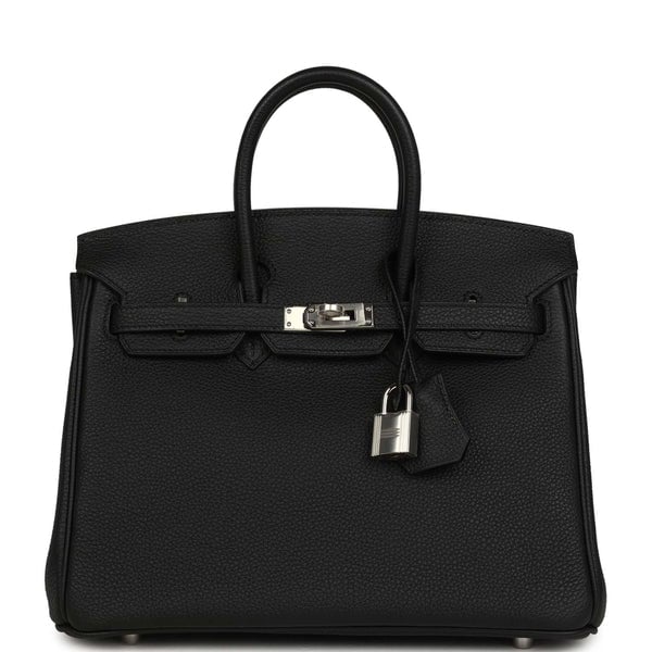 Hermes Hermes Birkin 25 Black Togo Palladium Hardware