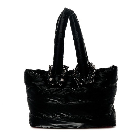 Christian Louboutin Nylon Padded Gloss Large Cabamoon Tote Black