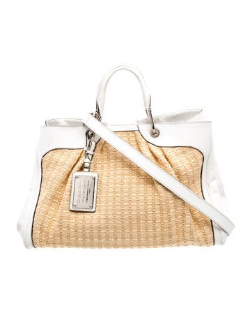 Raffia Top Handle Bag