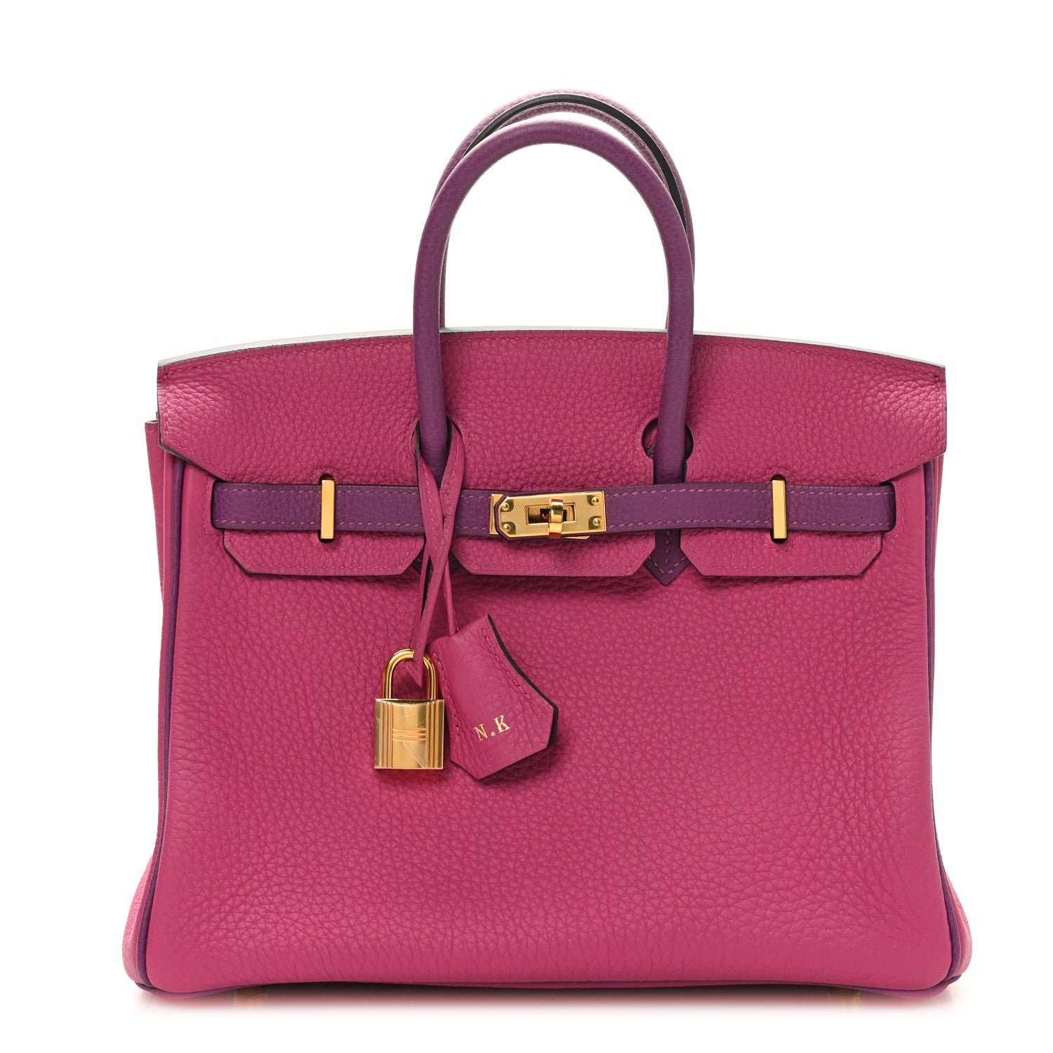 Hermes Togo Horseshoe Birkin 25 Rose Pourpre Cassis