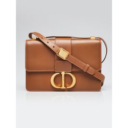 Dior Christian Dior Brown Calfskin Leather Montaigne 30 Flap Bag