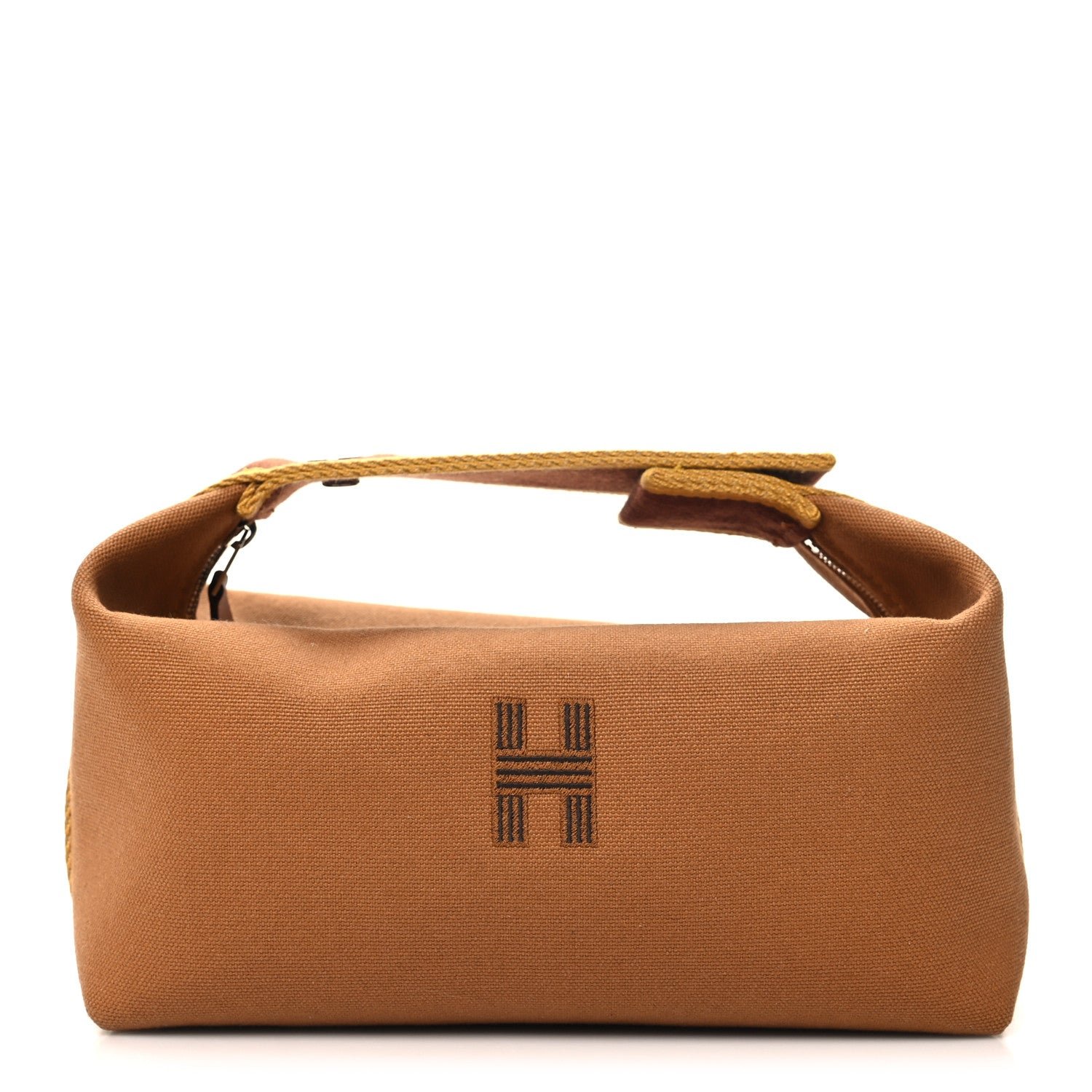 Hermes Canvas Small Bride-A-Brac Pouch Ocre