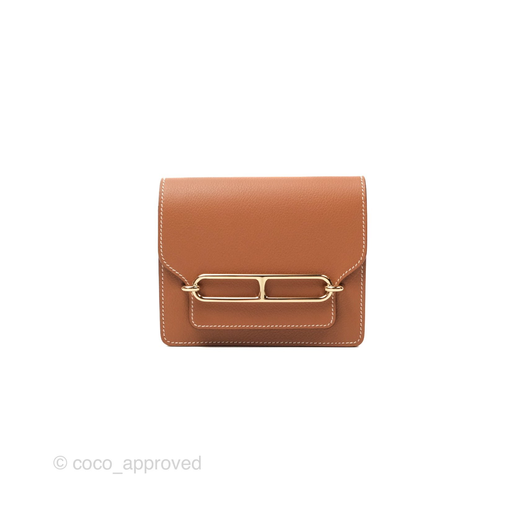 Hermès Roulis Slim Wallet Gold Evercolor Gold Hardware