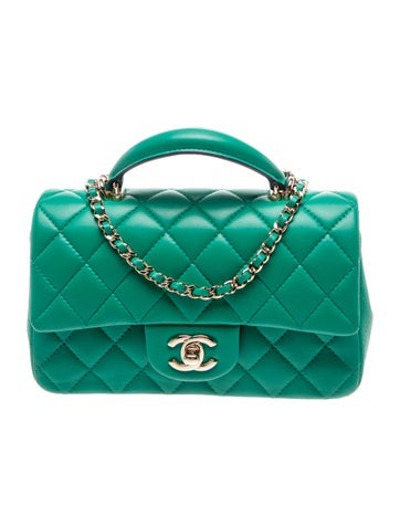 Rectangular Mini Top Handle Flap Bag