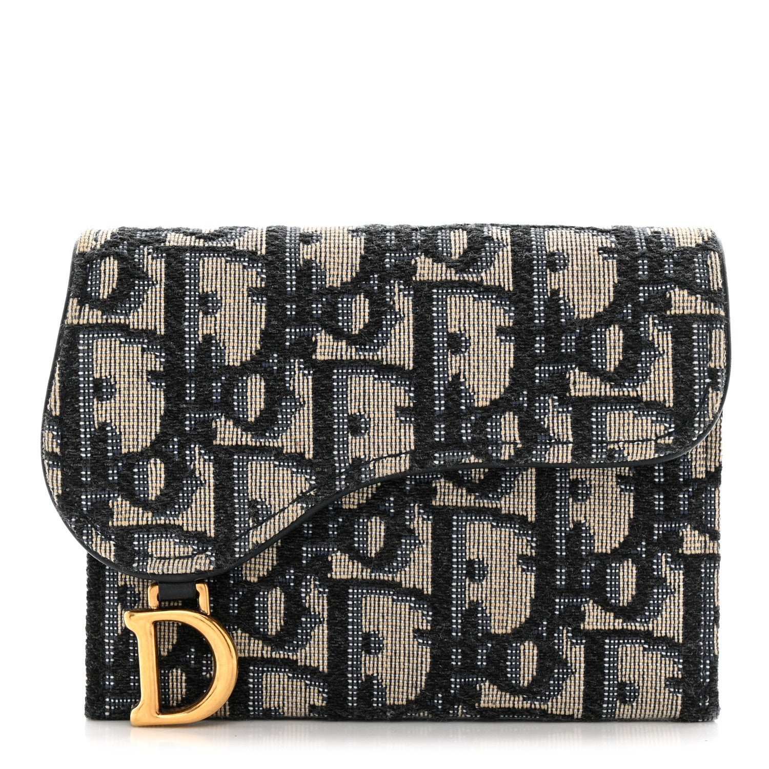 Dior Oblique Saddle 5-Gusset Card Holder Blue