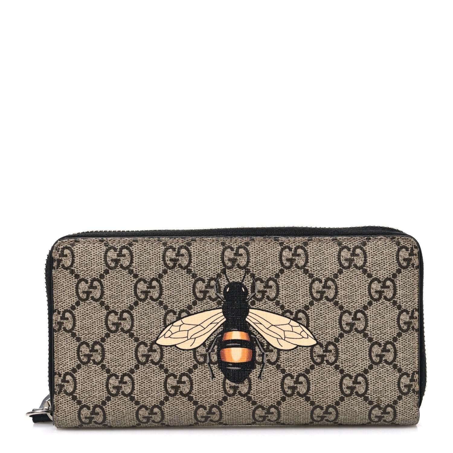 Gucci GG Supreme Monogram Bee Zip Around Wallet