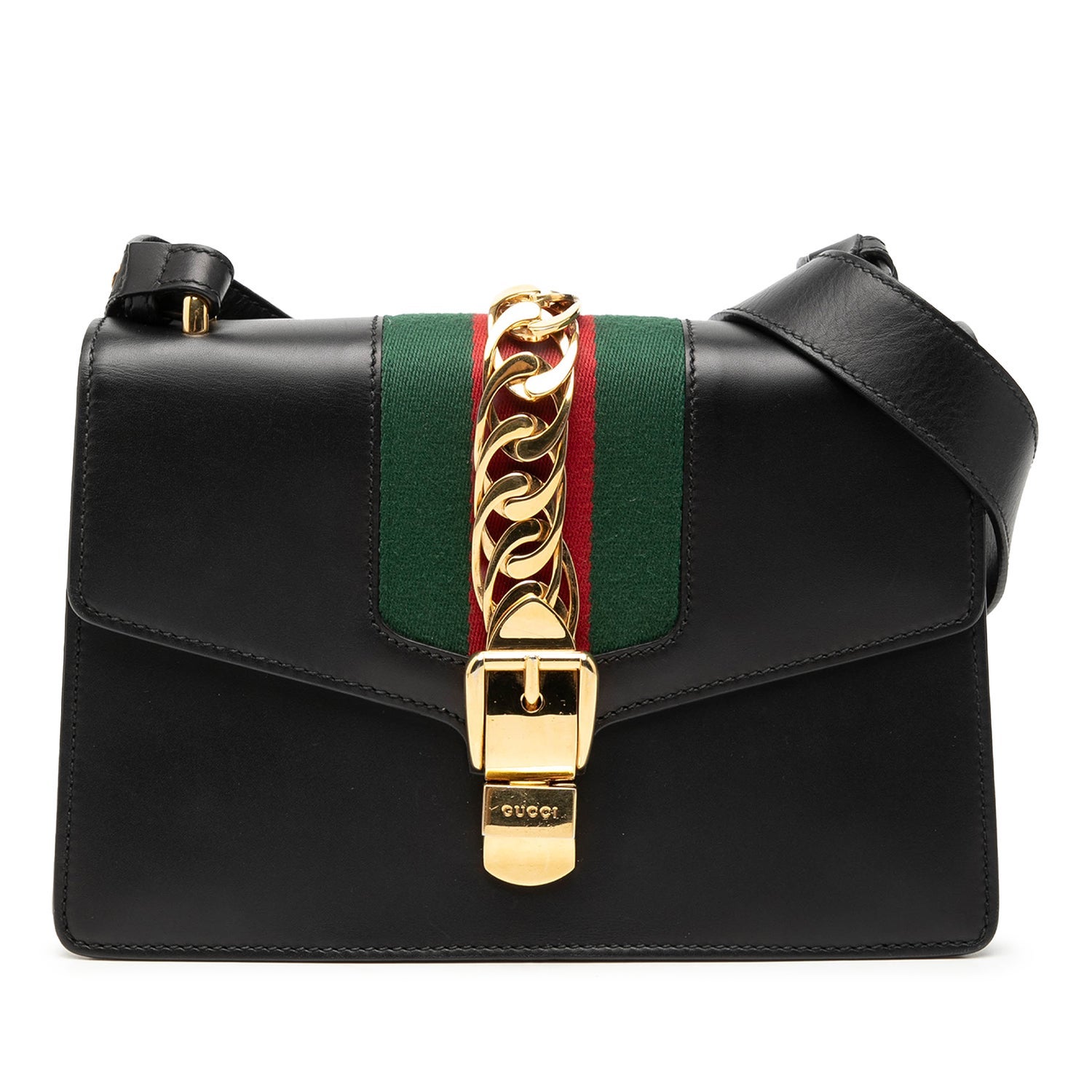 Calf Leather Small Calfskin Web Sylvie Satchel